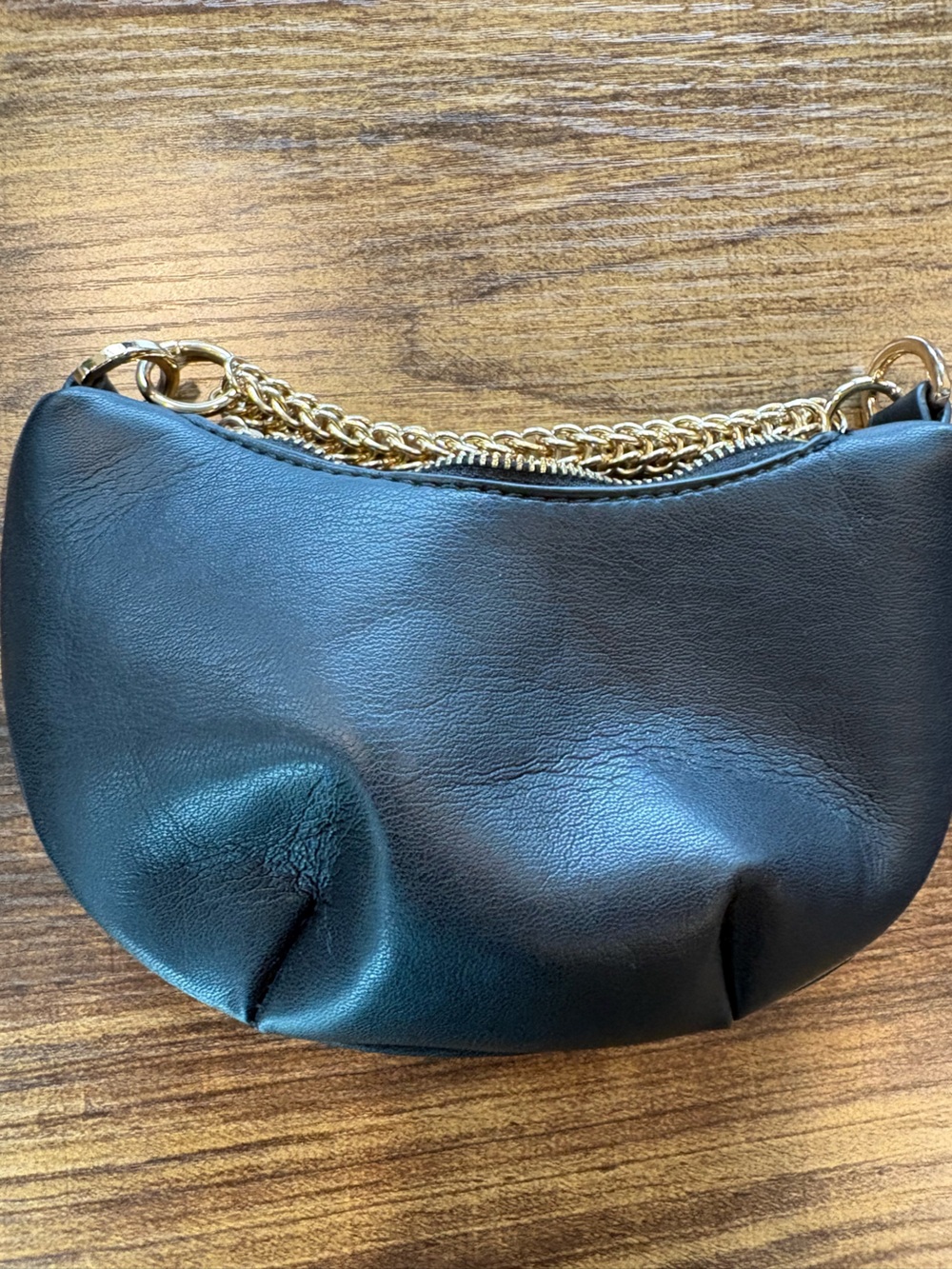 Urban Outfitters Black Clutch with Gold Chain